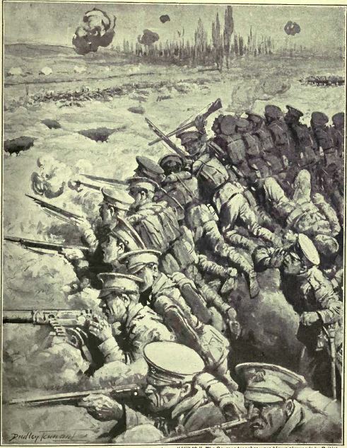 An artist's impression of the fighting at Hill 60 [The War Illustrated]